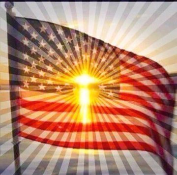 USA Flag with Cross